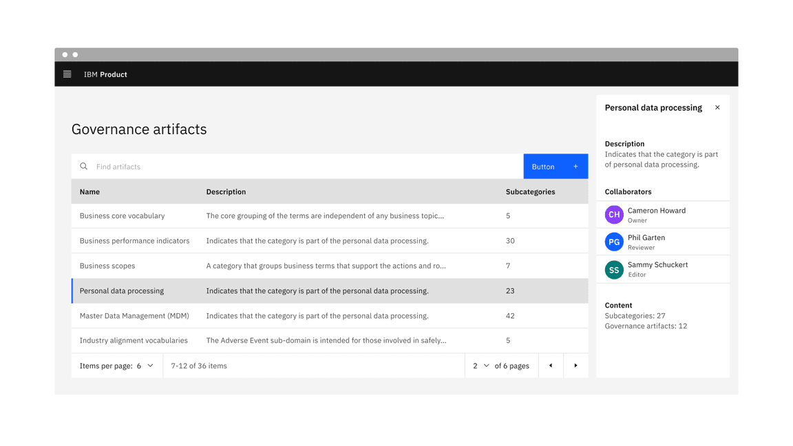 Example of the pagination variant in a UI Example of the pagination variant in a UI