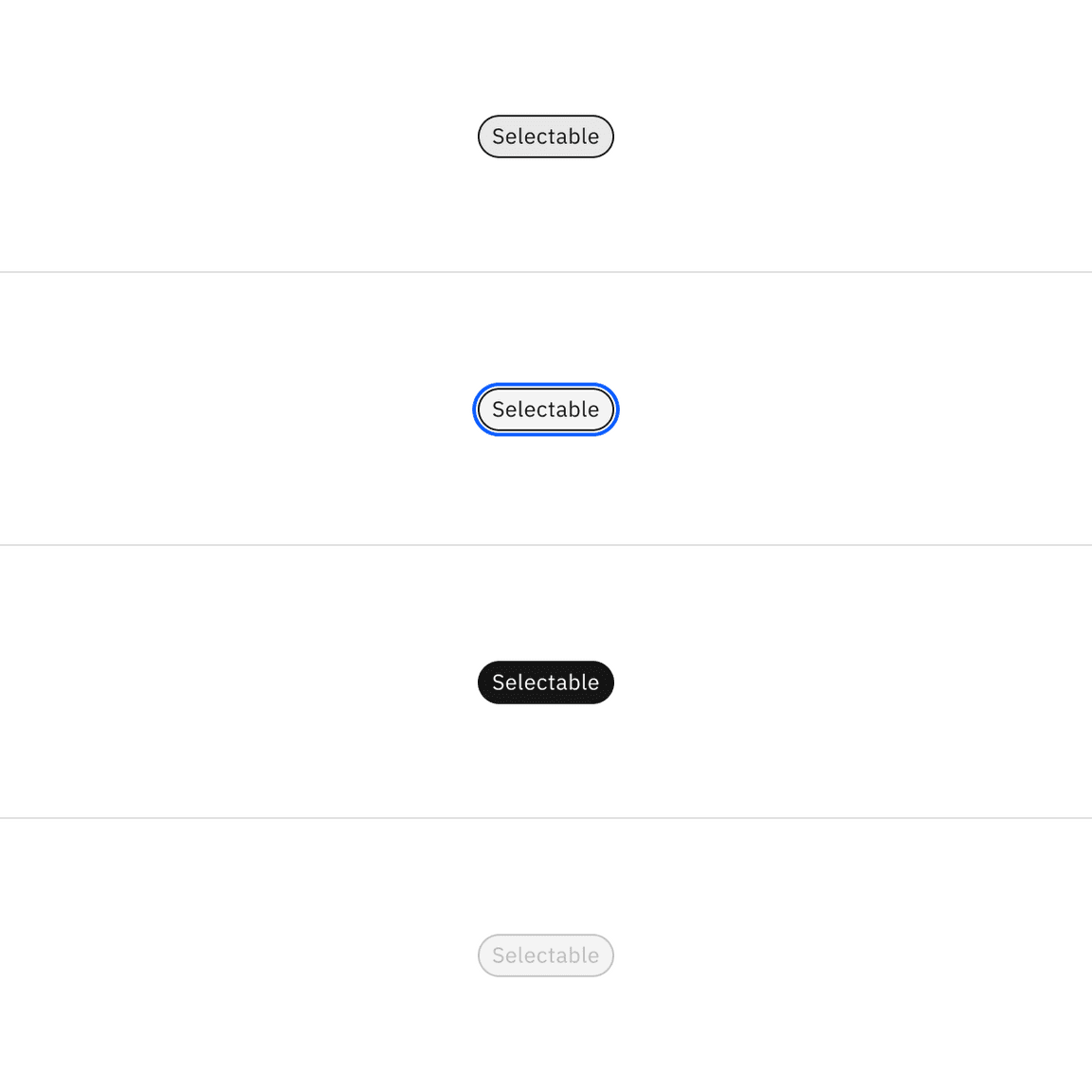 Selectable tag interactive colors. Selectable tag interactive colors.