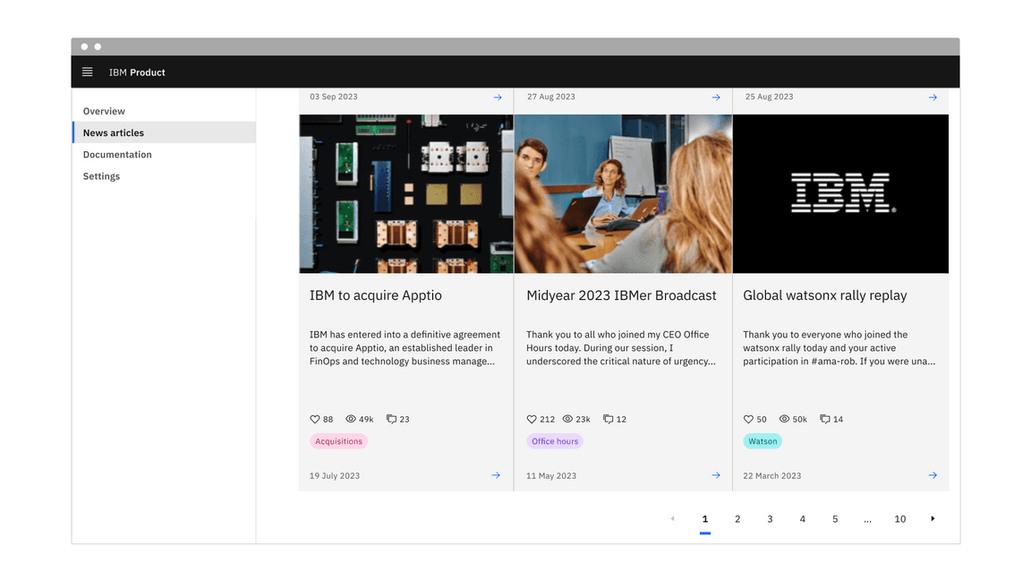 Placement of the pagination nav variant Placement of the pagination nav variant