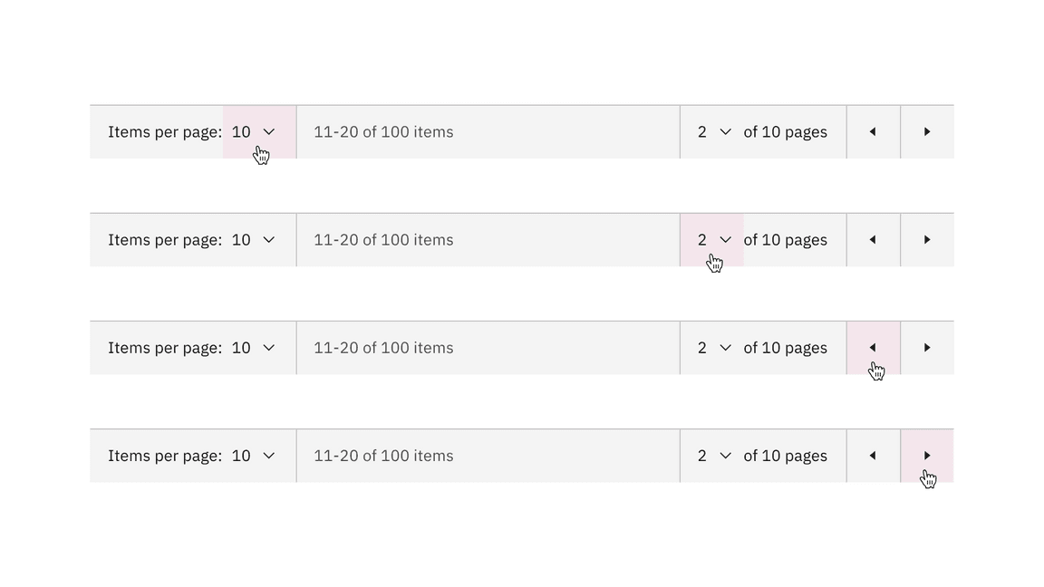 Pagination variant clickable areas Pagination variant clickable areas