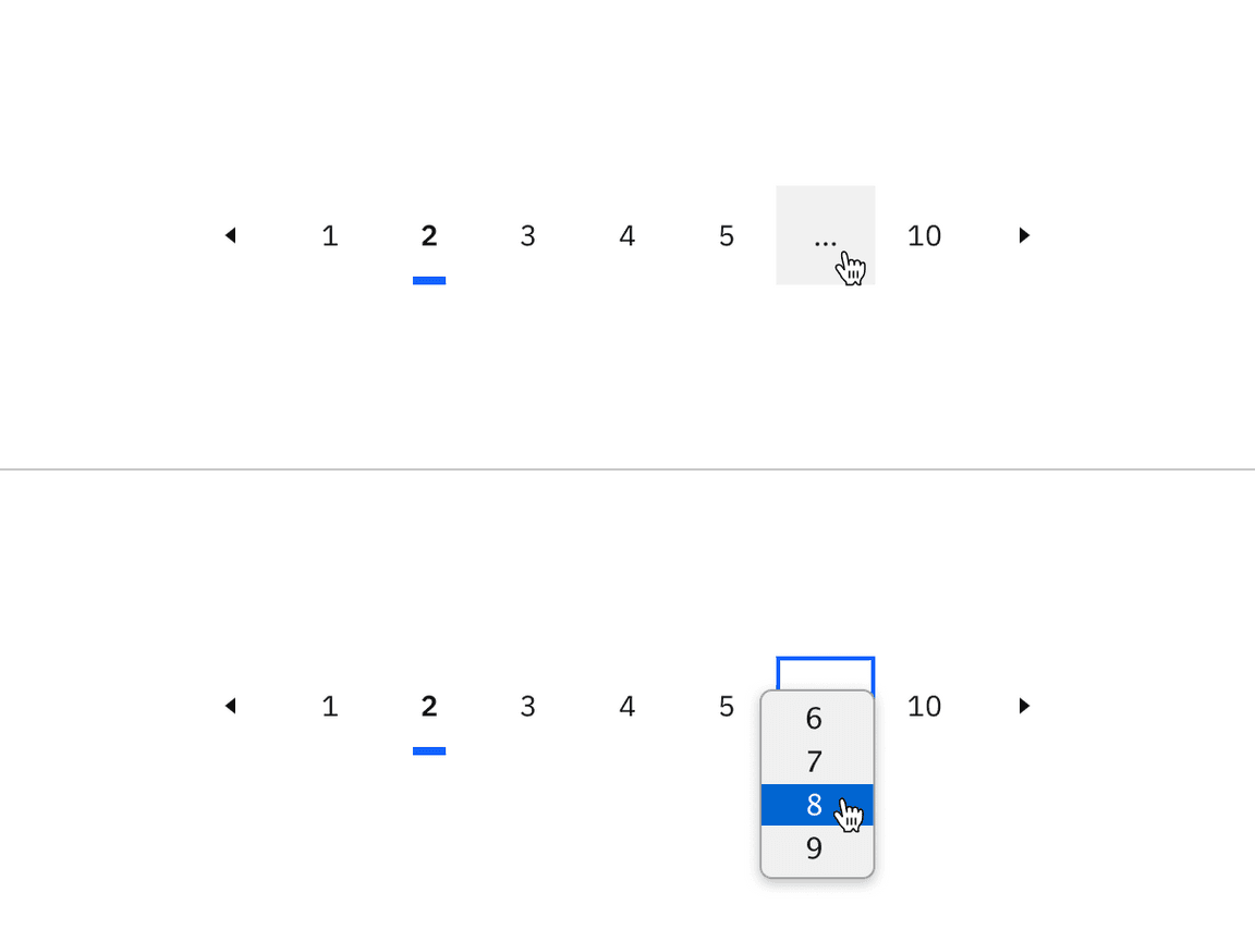 Placement of the pagination nav variant Placement of the pagination nav variant